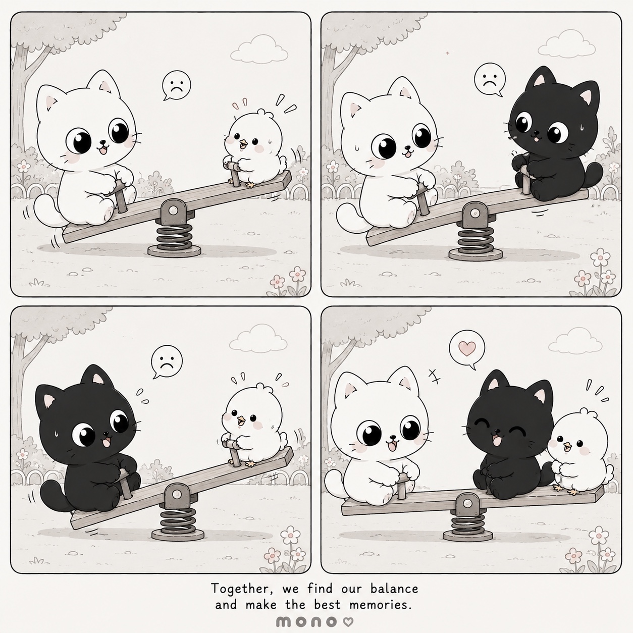 Finding Our Balance seesaw comic